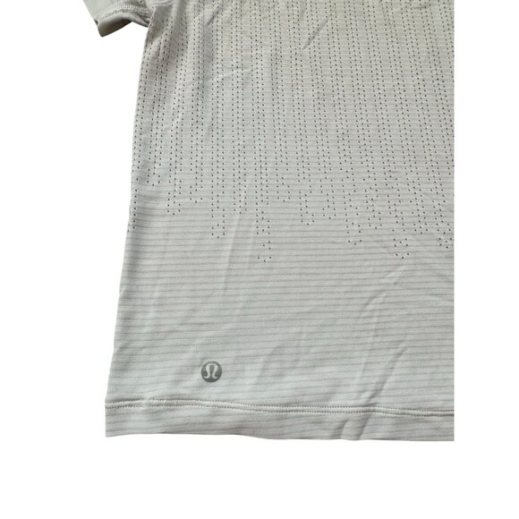LULULEMON Womens White Workout Short Sleeve Top Size 8 - Picture 3 of 4
